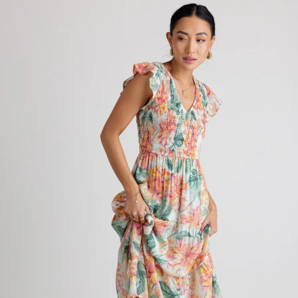 TINA FLORAL MIDI DRESS